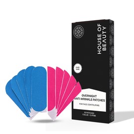 House of Beauty Overnight Anti-Wrinkle Refill, Fabric Patches Helps in Improve Anti-Aging Wrinkles, Moisturize and Smoothing Face Skin (10 Patches, Blue and Pink)