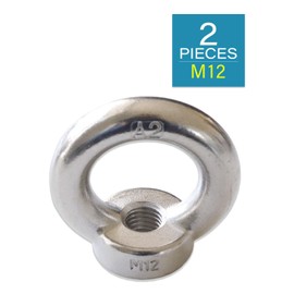 M12 Eye Nuts - IMScrews 304 Stainless Steel Eye Nuts - Resilient Hardware for Home Repairs and Professional Projects Pack of 2