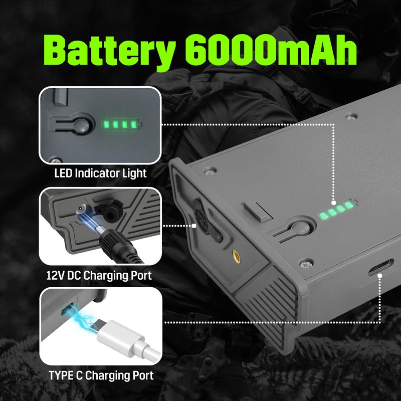Azonpower 2-Pack 6000mAh Rechargeable Lithium Battery Pack for Hunting Cameras