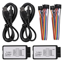 2pcs USB Logic Analyzer Device with USB Cable 24MHz 8CH 24MHz 8 Channel UART IIC SPI Debug for Arduino ARM FPGA M100 SCM
