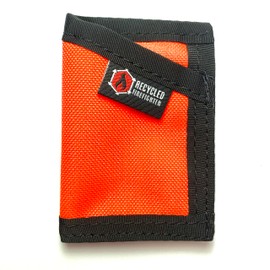RecycledFireFighter Slim Wallet for Men, Front Pocket Wallet, Nylon Fabric Small Travel Wallet