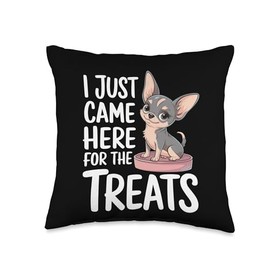 Cute Dog Treat Lover Graphic for Chihuahua Enthusiasts Throw Pillow