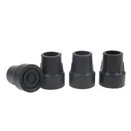 4pcs 25mm Rubber Trekking Pole Cap Crutch Ferrule Non-slip cover for foot Black