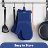 Silicone Oven Mitts, Heat Resistant Oven Gloves with Quilted Liner,