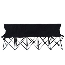 Trademark Innovations Portable 5-Seater Folding Team Sports Sideline Bench (Black)