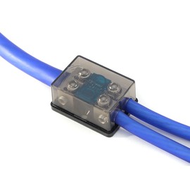 KnuKonceptz Bassik 2 Way Mini ANL Fuse Distribution Block - 1/0 Gauge to 4 Gauge - 40 Amp