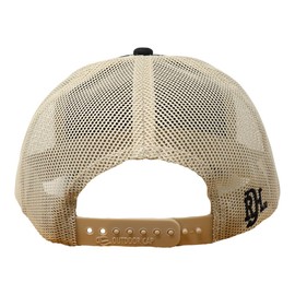 Red Dirt Hat Company Buddy 6-Panel Adjustable Snapback Hat, Trucker Cap w/Ventilated Mesh Back & Snap Back Closure, Structured Baseball Cap for Men & Women - Black/Khaki, One Size Fits All