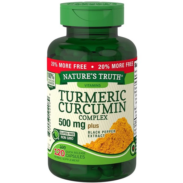 Nature's Truth Turmeric Curcumin Complex 500 mg Plus Black Pepper Extract, 120 Count