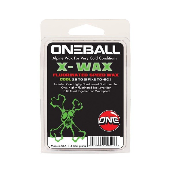 ONEBALL One Mfg X-Wax Cool Snowboard & Ski Wax 114g - The Fastest Wax we Make, for All Snow Temperatures and Conditions