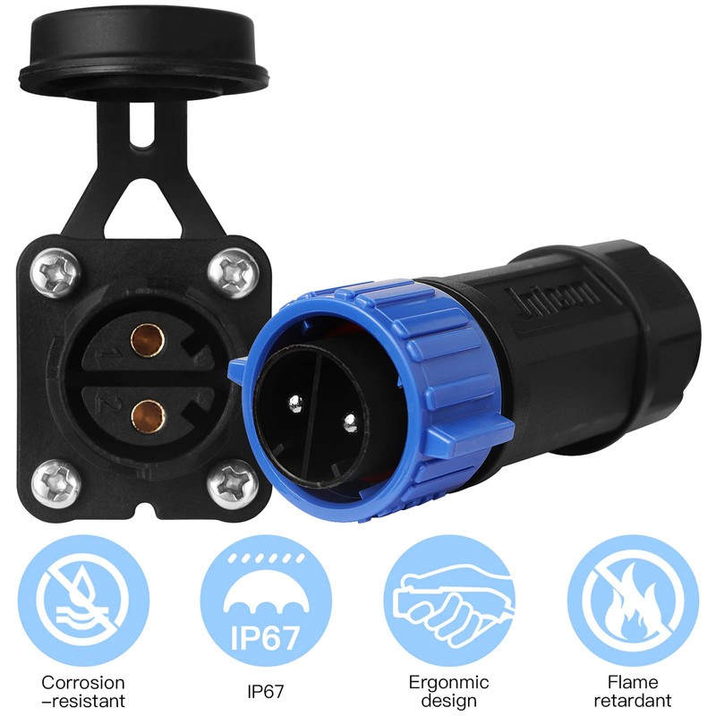 Trolling Motor Plug Receptacle Set, 12V/24V/ 36V/48V Plug for Trolling