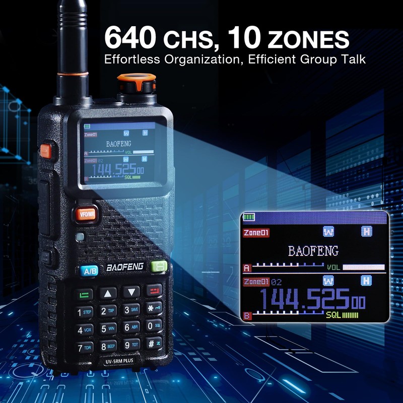 BAOFENG UV-5RM PLUS GPS Ham Radio Handheld, 10W Long Range
