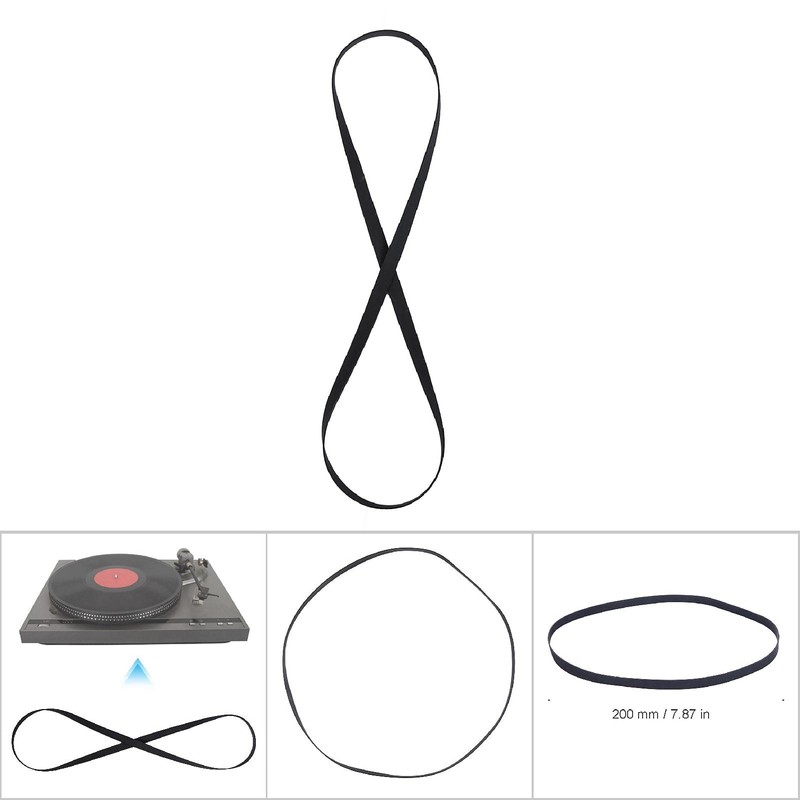 Record Player Belt Black Phonograph Turntable Belt with Good Elasticity