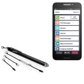 BoxWave Stylus Pen Compatible with Jitterbug Smart2 - EverTouch Capacitive Stylus, Fiber Tip Capacitive Stylus Pen for Jitterbug Smart2 - Jet Black