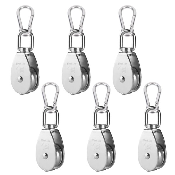 Zasjon Pack of 12 Pulley Stainless Steel Includes 6 Pieces