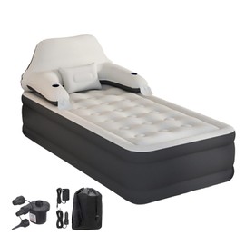 RAPTAVIS Twin Size Air Mattress Inflatable Bed with Pump and Headboard, Blow Up Mattress