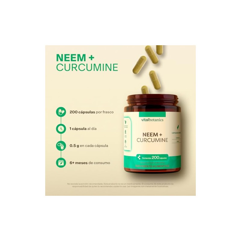 Vital Botanics Neem + Cúrcuma - Multivitamínico para Adultos
