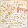 RODAKY 120PCS Gold Nail Charms Metal Cross Bow Charm for