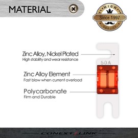 Conext Link AFS50-10ニッケル50 アンペアAFSヒューズ10個 50 Amp