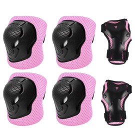 Kids Skateboard Pads - Toddler Kneepad Set of 6,Protective Safety Gear for Kids 3-8 Multi-Sport Activities Including Cycling Rollerblading Snowboarding Hockey
