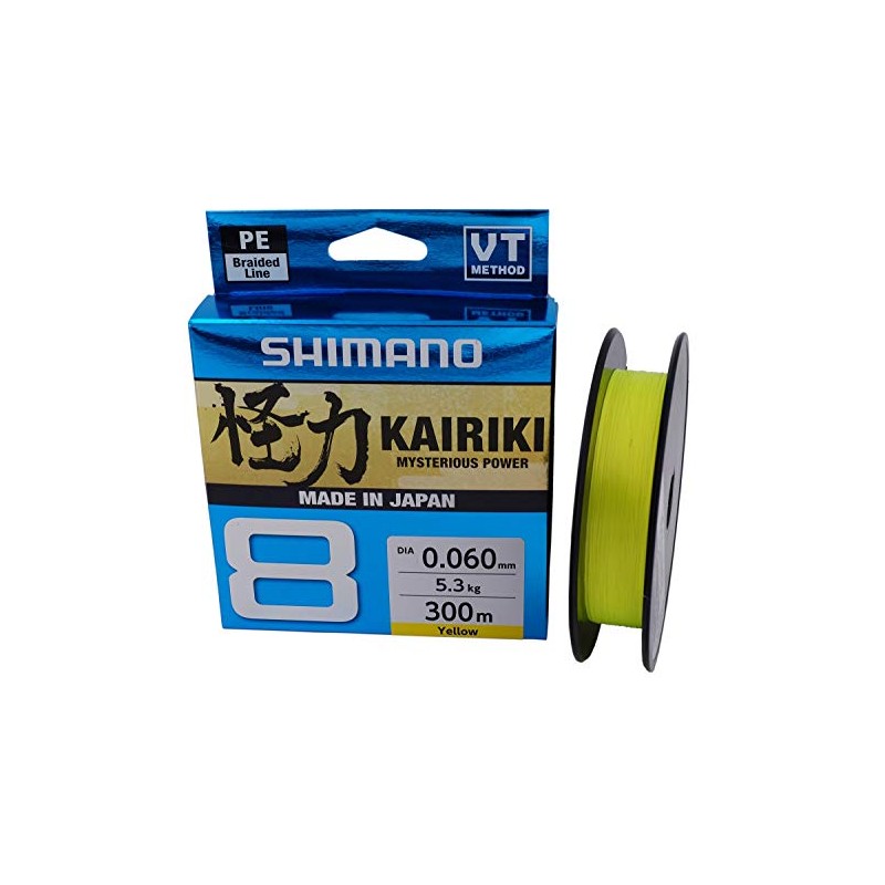 Line Kairiki 8, 300 m, 0.28 mm, 29.3 kg, Yellow