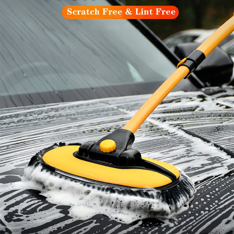MVEQRRN Upgrade Car Wash Brush Mop with Long Handle,Microfiber Mitt
