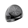 Bungsa Men's Signet Ring Compass Black Stainless Steel, Stainless Steel,