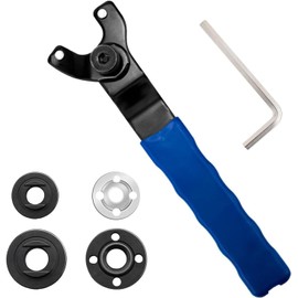 Ruikcoll Angle Grinder Pin Wrench with Allen Key and 4 Flange, 8-48 mm Adjustable Angle Grinder Key, for Most Angle Grinders, Blue