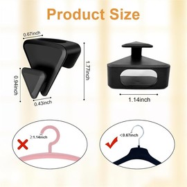 LYSAIMG 36 Pcs Clothes Hanger Connector Hooks,Space Saving Triangles Clothes Hanger Connector Hooks,Hanger Extender Clips,Heavy Duty Cascade Hangers,for Closet Organization(Black)