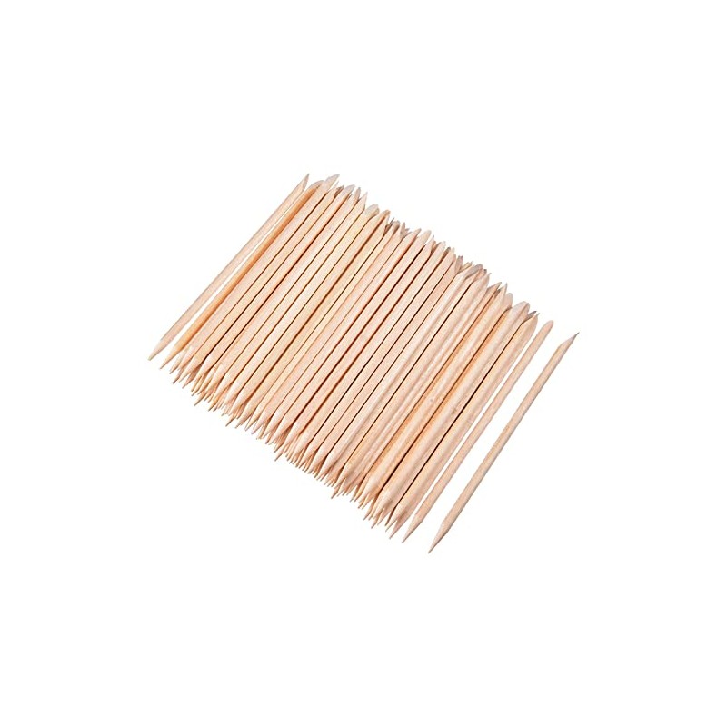 PROFICO Pack of 15 Wooden Sticks, Orange Wooden Sticks, Cuticle