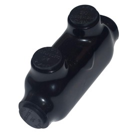SELECT Lighting Black Insulated in-Line Splice Connector, 2/0-6 Wire Range, 3/16" Allen Hex Electrical Connectors Pre-Filled with Oxide Inhibitor, Rubber Vinyl Coating, SEL-IC1L-2/0, 1 Pack