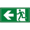 V Safety Fire Exit Man Running Left Sign - 300x150mm