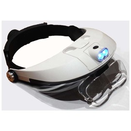 HAWK OPTICALS MG9008 2 LED Head Magnifier with Extra Lenses, White