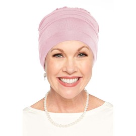 Cardani Meridian Beanie Cap & Volumizer Turban Viscose from Bamboo Hat - Luxury Bamboo - Cameo Pink