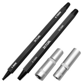 ZKTOOL NUEVO Kit de 4 piezas para la extracción de bujías rotas, extractor de alambre roto, rosca inversa, juego de extractor de rosca con cono invertido, utilizado para quitar bujías atascadas o
