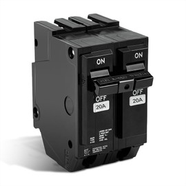 THQL220 Circuit Breaker 20 Amp 2-Pole, Plug-in Mount, Thermal Magnetic Protection, 10KA, 120/240V, Compatible with GE Q-Line & Thick Series Load Centers