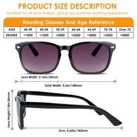Chiccool 2 Pack Bifocal Sunglasses Reading Glasses for Women Men Classic Retro UV400 Sun Readers with Comfortable Hinge (Black+Lepoard,+2.0)