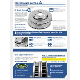 Callahan CDS04804 FRONT 300mm Drilled/Slotted 5 Lug [2] Rotors + Ceramic Brake Pads + Clips