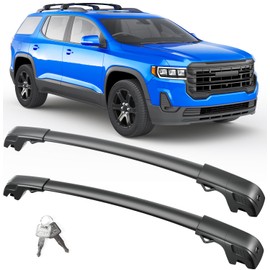 Lockable Roof Rack Cross Bars 220lb Compatible with GMC Acadia 2017-2023,Heavy Duty Aluminum Roof Rails Crossbars Cargo Bars Canoe Rooftop Black Carrier Luggage