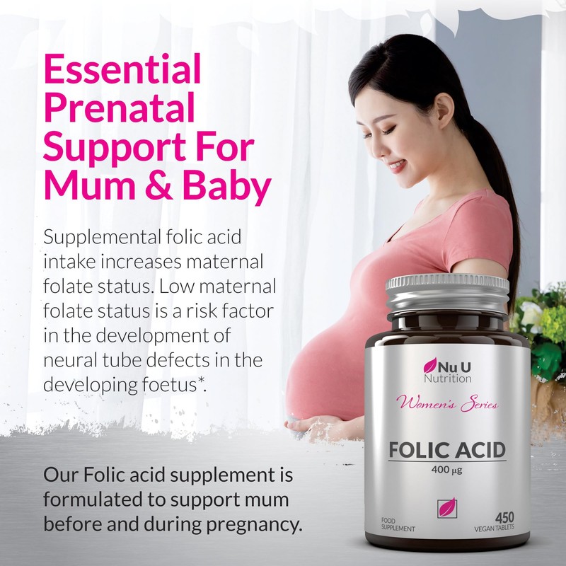 Folic Acid 400 mcg - 450 Vegan Tablets - 15