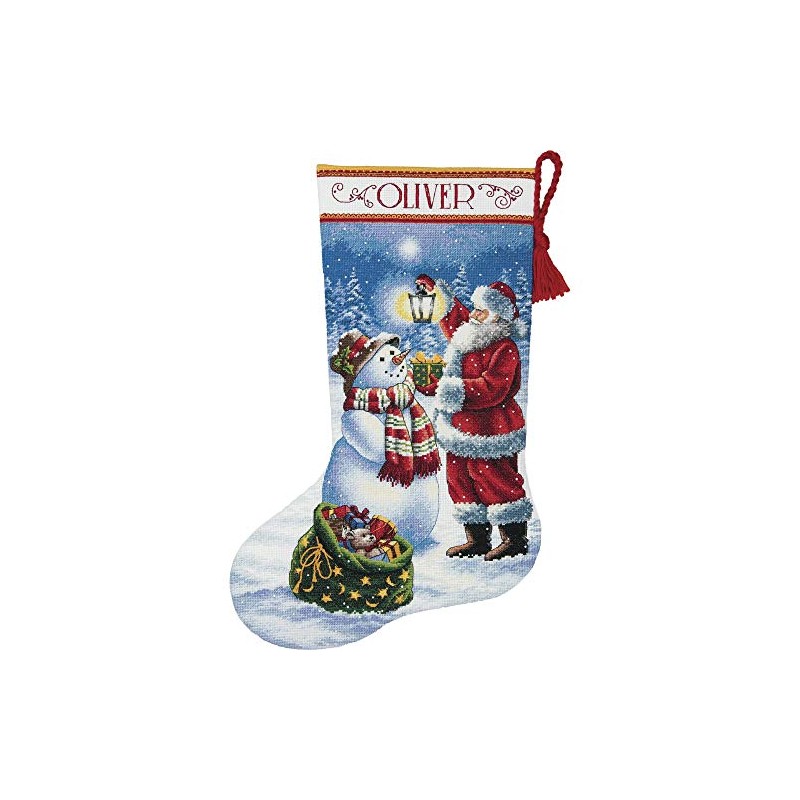 DIMENSIONS 70-08952 Counted Gold Collection Stocking: Holiday Glow, Aida, White,