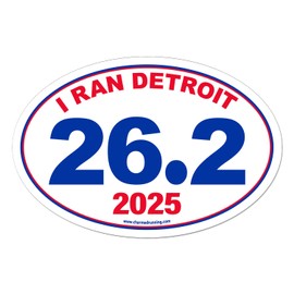 Charmed Running Brand I Ran Detroit Marathon 26.2 Car Magnet with Custom Year Option