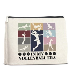 UPNEGE Volleyball Gifts for Women Makeup Bag, Volleyball Player Gifts, Volleyball Gifts for Team Teen Girls Coach, in My Volleyball Era Cosmetic Bag Zipper Makeup Pouch