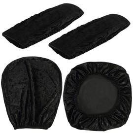 Tallew 4 Pcs Office Chair Covers Set Computer Universal Protective Stretchable Chair Seat Covers Desk Armrest Covers Slipcovers Pads Office Cushion Backrest for Rotating(Light Pink)