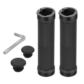 Bike Handlebar Grips, Soft Non-Slip Rubber Bicycle Handle Grip, with Double Lock for Scooter Urban Bike Tricycle Wheel Chair MTB BMX Foldable Bicycle (Black)