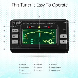 Milisten Metronome Tuner, 3 In 1 Digital Wind Instruments Tuner, Alto Saxophone Tuner Flute Tuner Clarinet Tuner Trumpet Tuner Tuba Tuner with Clip Pickup