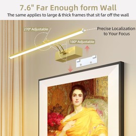 4Pack Rechargeable Picture Light, 5200mAh Brass Battery Operated Picture Lights for Wall with Remote Control, 300LM 3000K Warm White Light 16" Metal Dimmable Picture Frame Light for Painting & Artwork