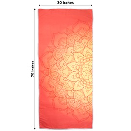 Arkwright Mandala Microfiber Beach Towels - Lightweight and Quick Dry Oversized Pool Towel, Perfect for Hotel, Spa, Hot Tub, Bath, and Resort, 30 x 70 in, Orange