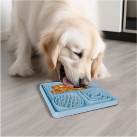 AODALIY Licky Mats for Dogs Cats [BPA Free] + [Large Suction Cup] Licking Mats Dog Cat Slow Feeder Slow Down Their Feeding and Helped with Digesting & Boredom and Anxiety Reducer-Easy to Clean(Blue)