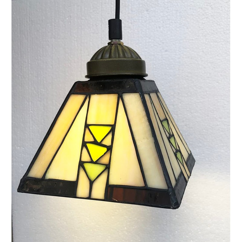 HUIMEIJU Tiffany Square Wall or Pendant Lamp - Geometric Stained