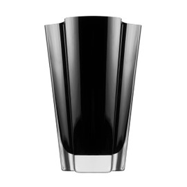 Barski Glass Vase - Black Glass Vase - Wavy Style - 9" Height - Vase for Flower, Rose, Tulip, Made in Europe